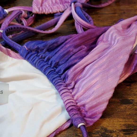 VELOUR Purple Ombre String Bikini Swimsuit Swim Small - Picture 4 of 8